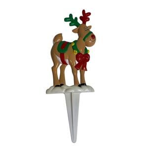 JSNY Rudolph Reindeer Plastic Christmas Yard Lawn Stakes Decor 1990s